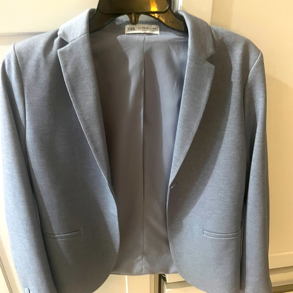 Boys Zara blazer light blue
